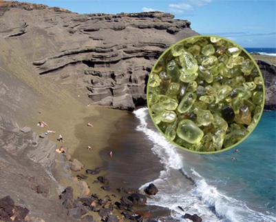 <p>The bluffs at the Papakolea Beach on Hawaii are made up of olivine grains eroded from nearby lava flows. What type of rocks are the bluffs seen in the photo below? </p>