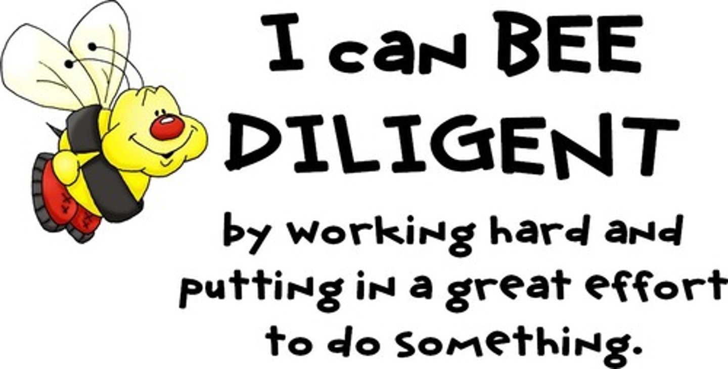 <p>hardworking, industrious, not lazy</p>