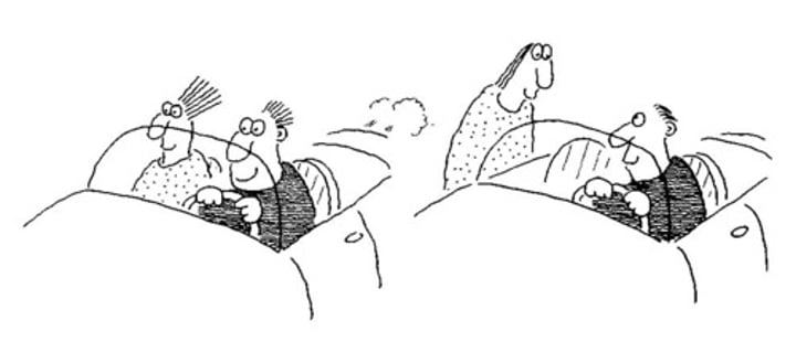 <p>[adv.] to signify the start of a fight or race</p>