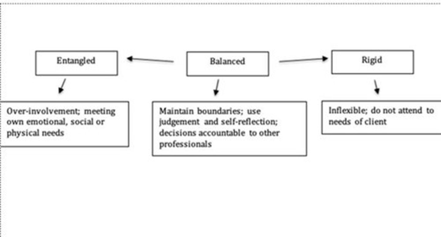 <p>occur when "there is confusion between the needs of the nurse and those of the client"</p>