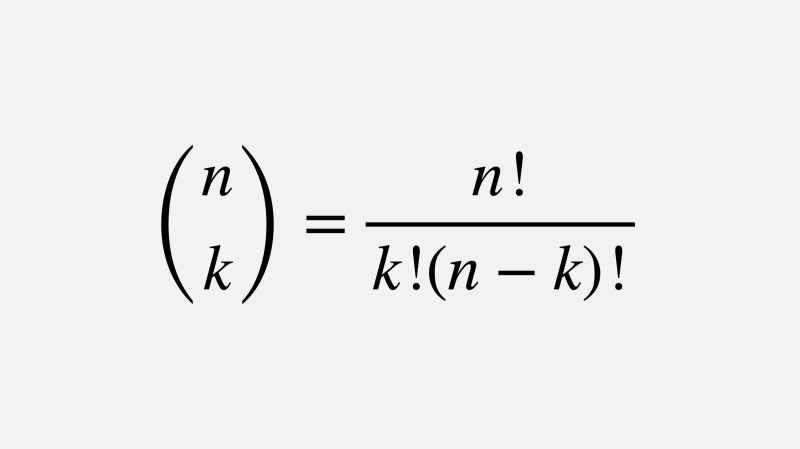 <p>(n choose k) (usually denoted as (n choose x)</p>