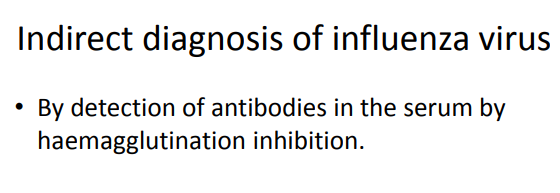 <p>indirect serologic detection of antiviral antibodies = hist response</p><p>by IF, ELISA, CF, WB</p><p>(detection of IgM / or at least 4 fold increase of IgG)</p><p>i have no place for the image in the back </p>