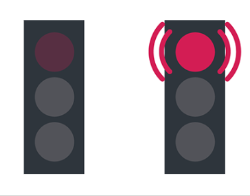 <p>A red traffic light blinking</p>