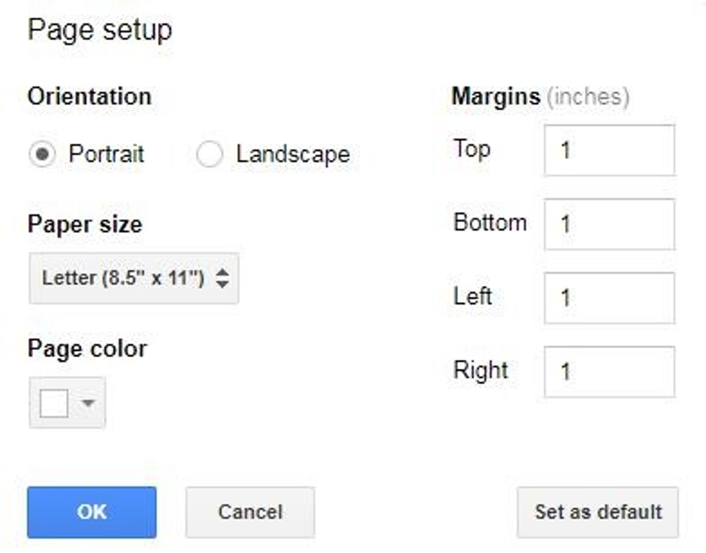 <p>The space between the text and the edges of the page; in this context, top margin is set to 2".</p>
