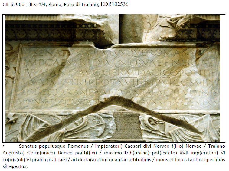 <p>CIL 6 = ILS, Roma, Foro di Traiano</p>