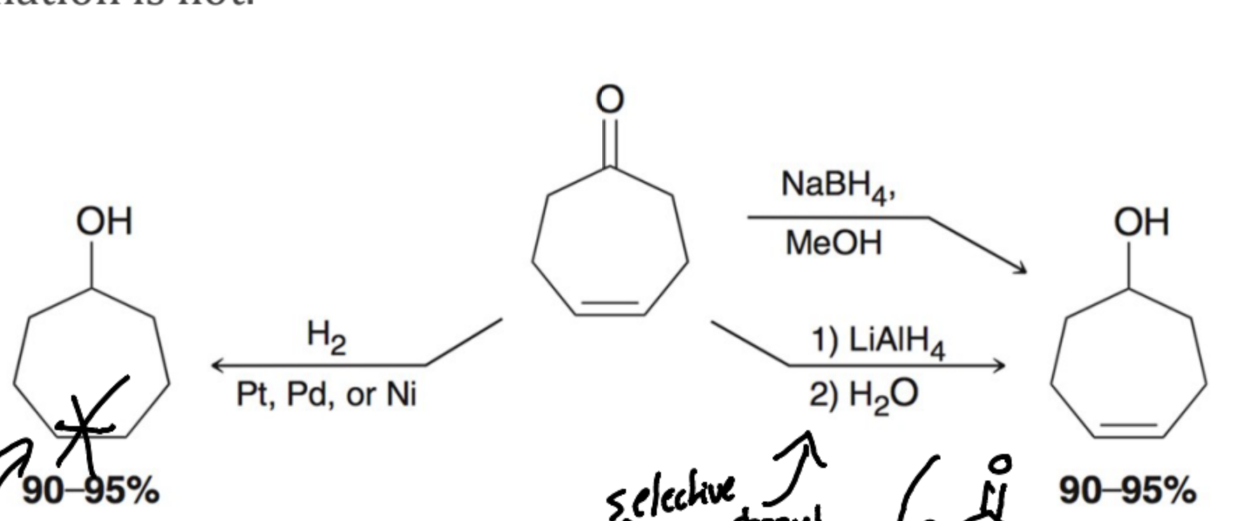 <p>True. Hydride delivery agents preferentially reduce carbonyl groups, while hydrogenation can reduce various unsaturated bonds. </p>