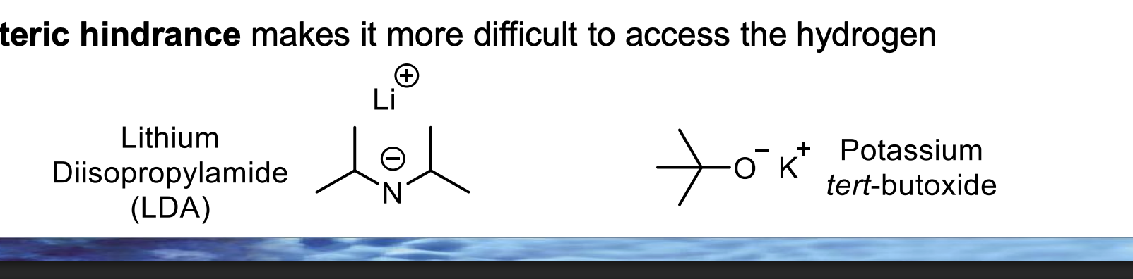 <p>Given that the base is bulky, which β-hydrogen is <strong>easier to physically reach</strong> — LEFT or RIGHT?</p>