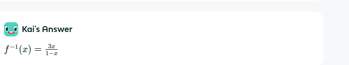 <p>f<sup>-1</sup>(x) = -3/x - 1</p>