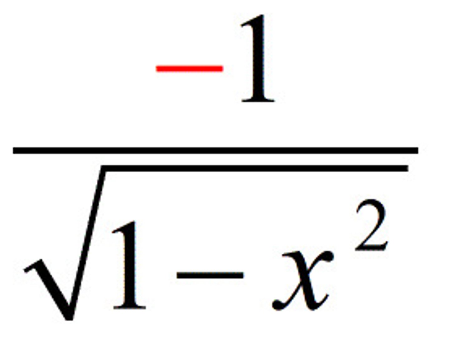 <p>-1/sqrt(1-x^2)</p>