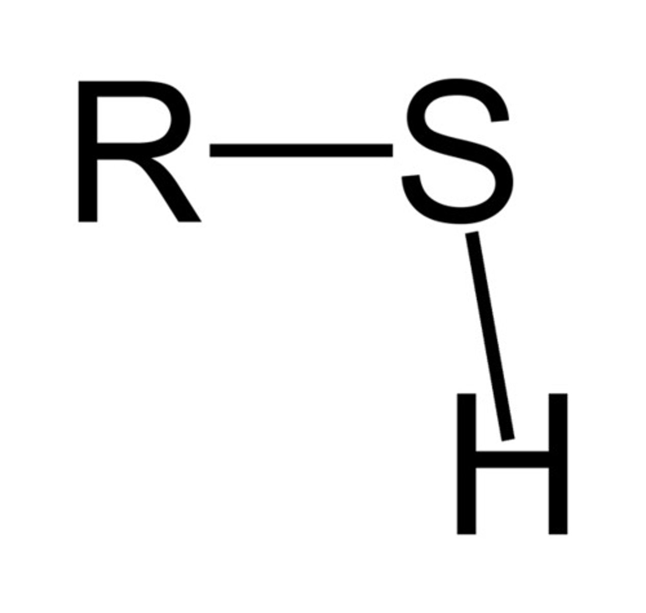 <p>A functional group containing a sulfur bonded to a hydrogen atom.</p>