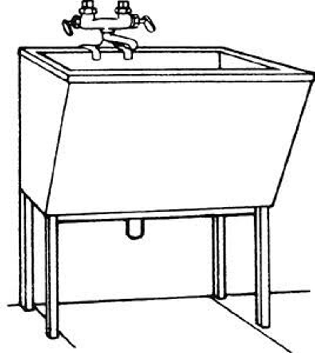 <p>a deep sink for washing clothes</p>