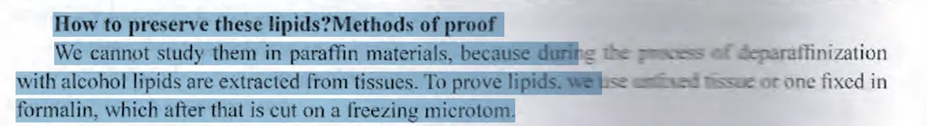 <p><strong>Is formalin a suitable fixative for demonstration of neutral lipids?</strong></p><ul><li><p><strong>a) yes</strong></p><ul><li><p>but <strong>paraffin</strong> materials we can’t as they are easily soluble in them. We CAN study them in formalin if tissue is fixed afte cut on freezing microtome or unfixed tissues. don’t confuse the 2!!</p></li></ul></li></ul><ul><li><p>b) no</p></li></ul><p></p>