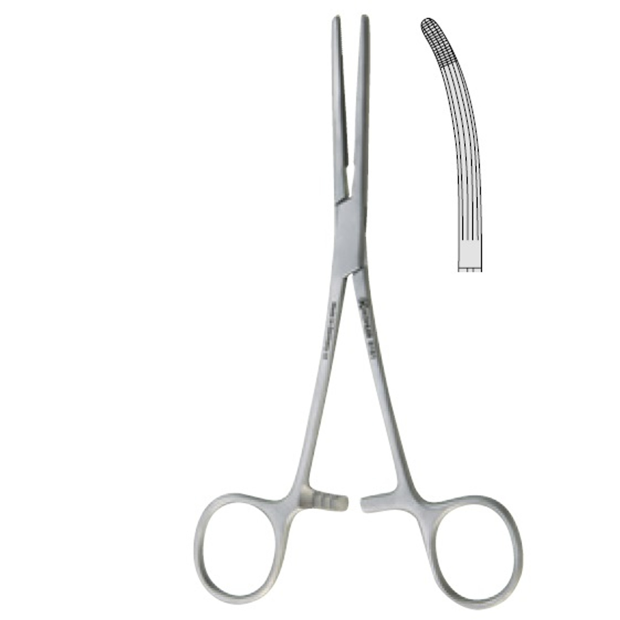 <p>___________________ has both horizontal and vertical serrations on the jaw near the tip. 8 inches long, with jaw being 3.5 inches</p>