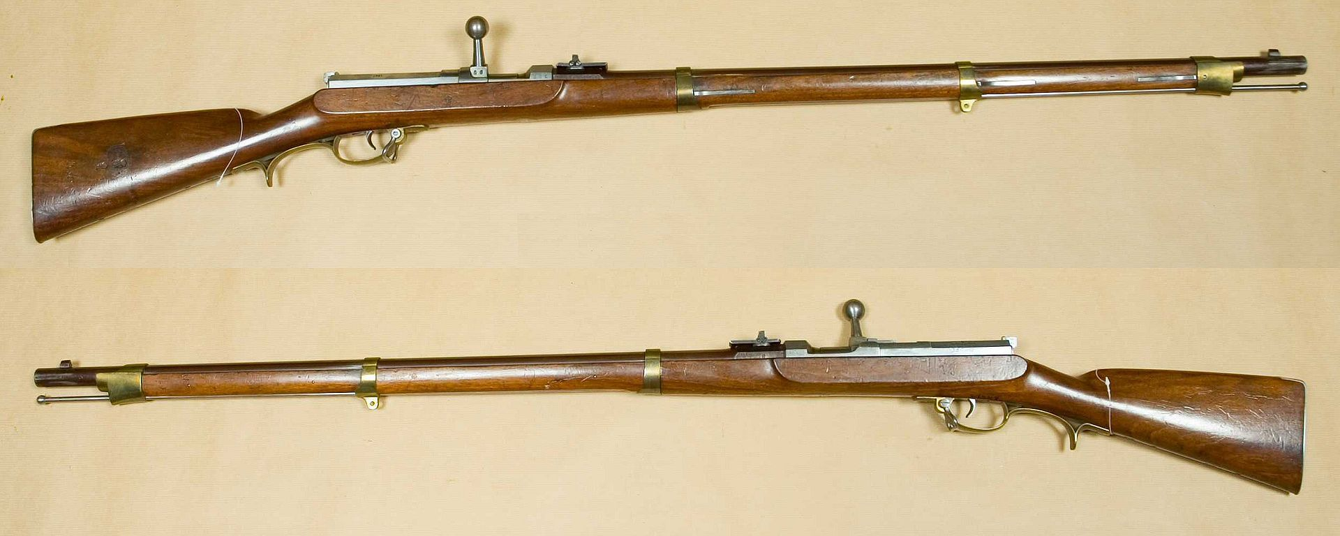 <p>Prussian breech-loading rifle with high rate of fire (6 rounds/min). Major advantage in mid-19th-century wars, contributing to Prussian victories.</p>