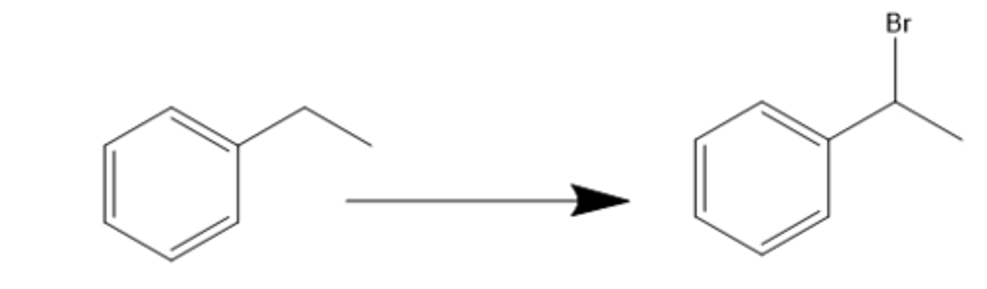 <p>Cl2 is not selective = switches a Cl with any alkane H. Br2 is selective = switches Br with H on carbon on most stable radical.</p>