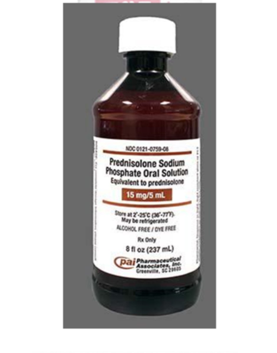 <p>Prednisolone</p><p>Corticosteroid</p><p>Inflammation, overactive immune system</p>