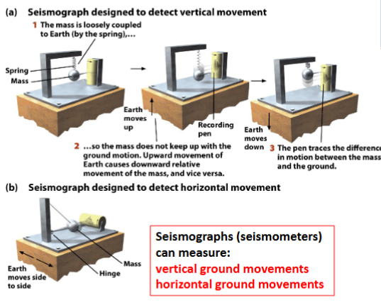 <p>Seismographs record the seismic waves generated by earthquakes</p>