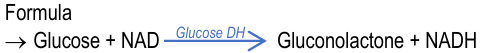<p>This is the Formula of<span style="color: rgb(255, 171, 171);"><strong><u> Non-Colorimetric or Colorimetric Method of Glucose Dehydrogenase</u></strong></span>?</p><ul><li><p>Measure using <span style="color: rgb(189, 150, 243);"><strong>NADPH at A 340 nm</strong></span></p></li><li><p>Tetrazolium dye may be used to enable colorimetric spectrophotometric measurement</p></li></ul><p></p>