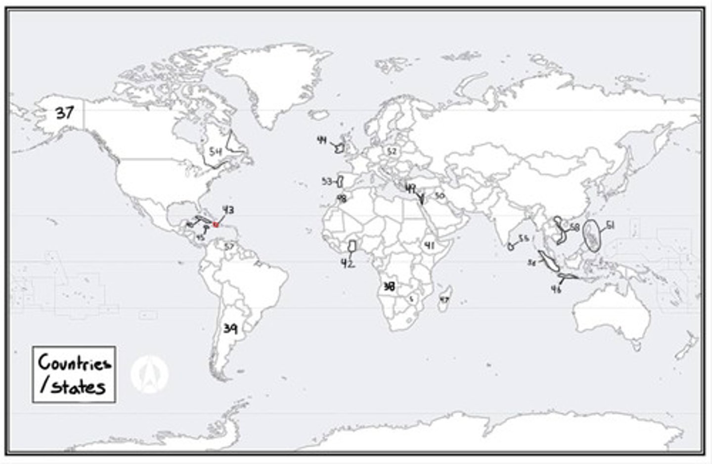 <p>What is #43? (countries/states)</p>