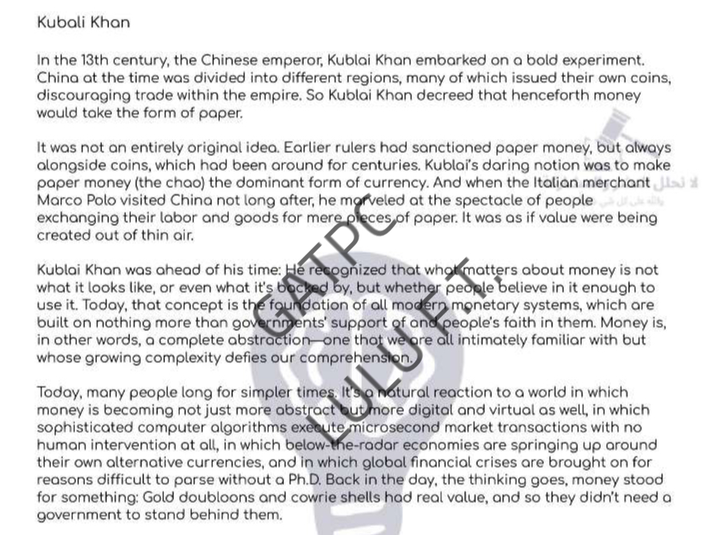 <p>The main idea of the passage is?</p>