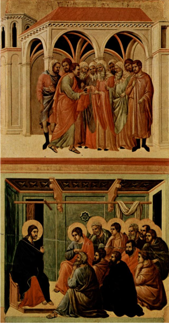<p>The Betrayal by Judas and Christ Taking Leave of the Apostles</p>