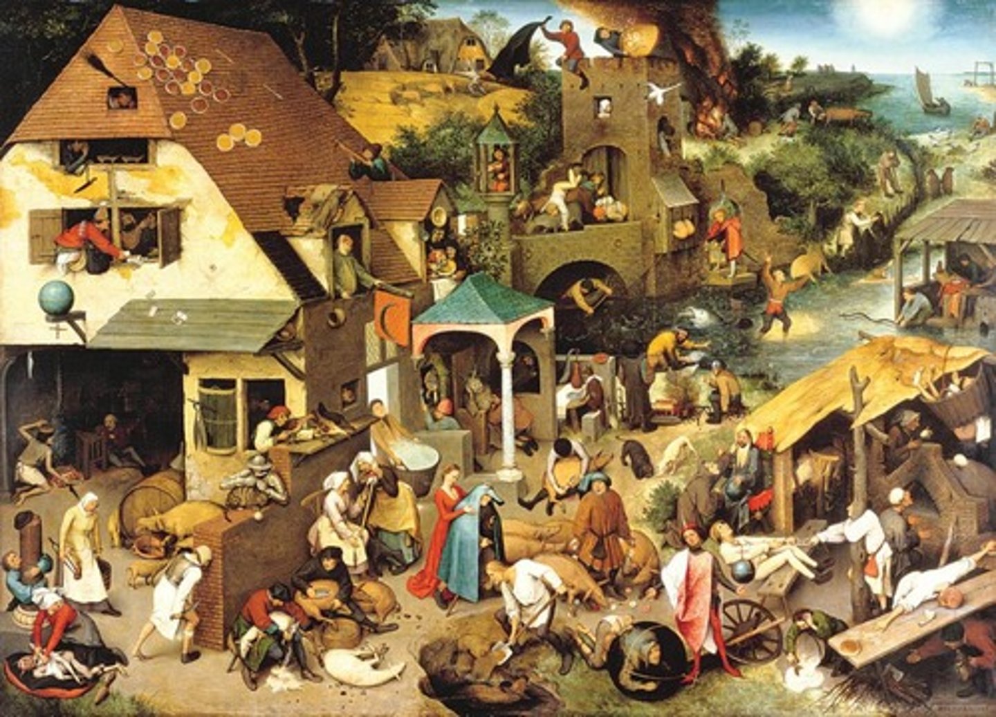 <p>Bruegel's work illustrating various Dutch proverbs.</p>
