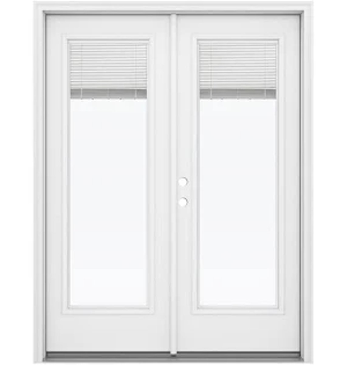 <p>A door having rectangular glass panes extending throughout its length often hung in pairs</p>