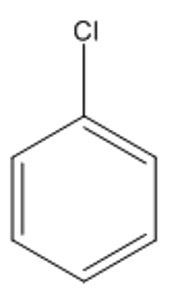 <p>Cl attached to benzene ring</p>