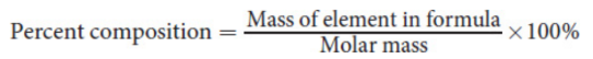 <p>the percent of a specific compound that is made up of a given element by mass</p>