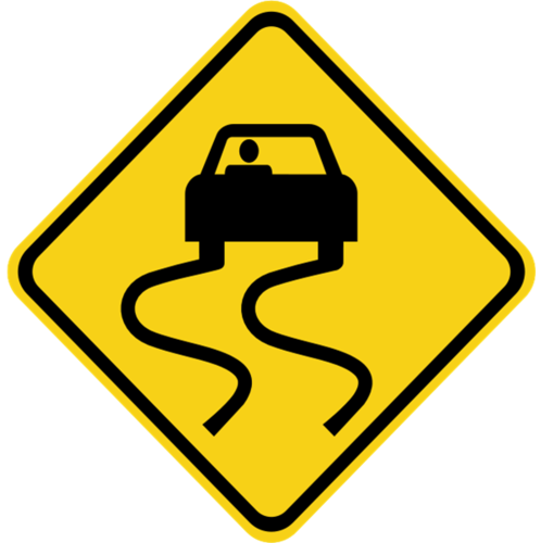 <p>slow down the road is dangerous when wet</p>