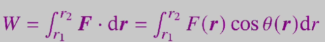 <p>force is a function of r</p>