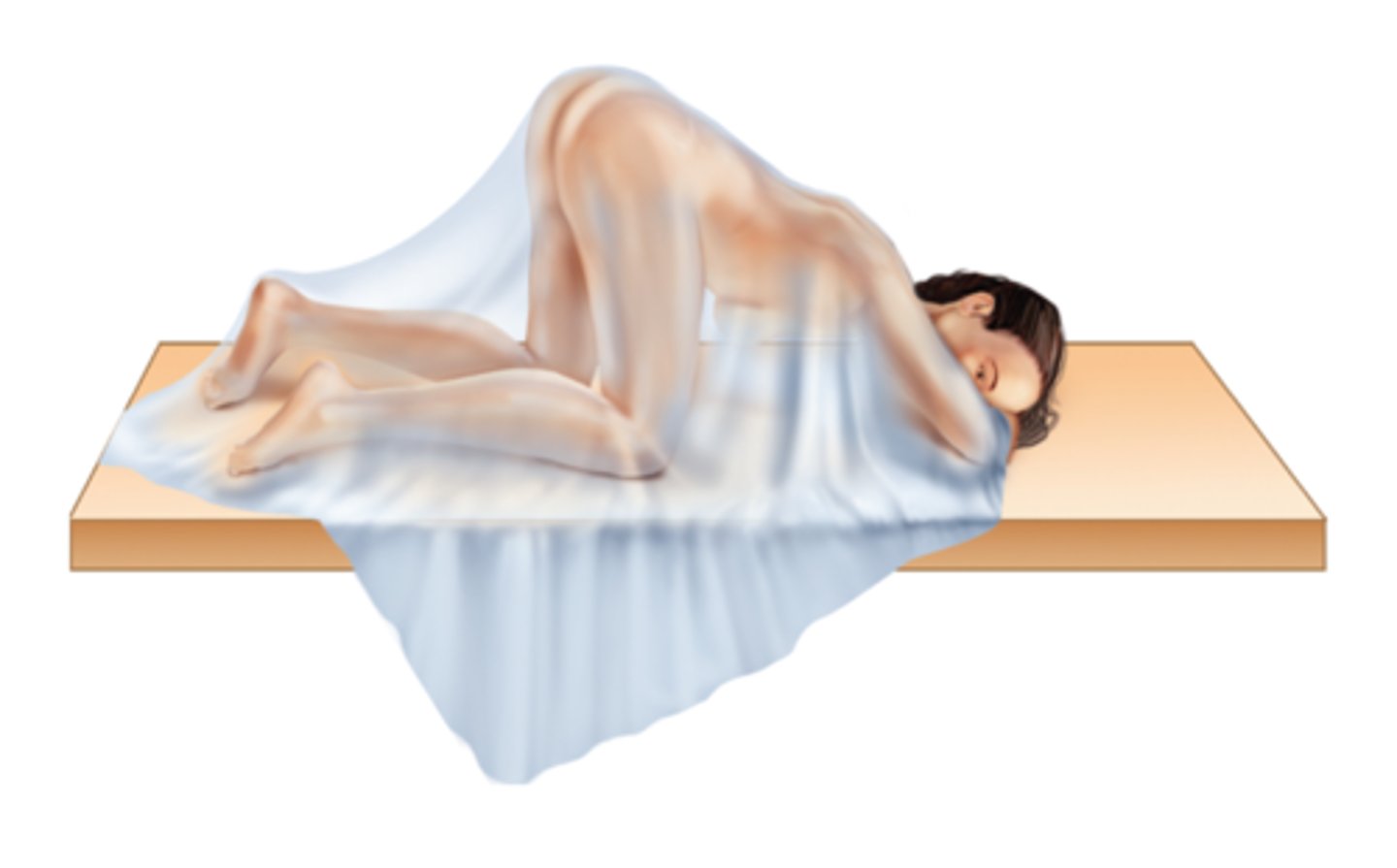 <p>On knees with hips bent, keeping the chest on the table</p>
