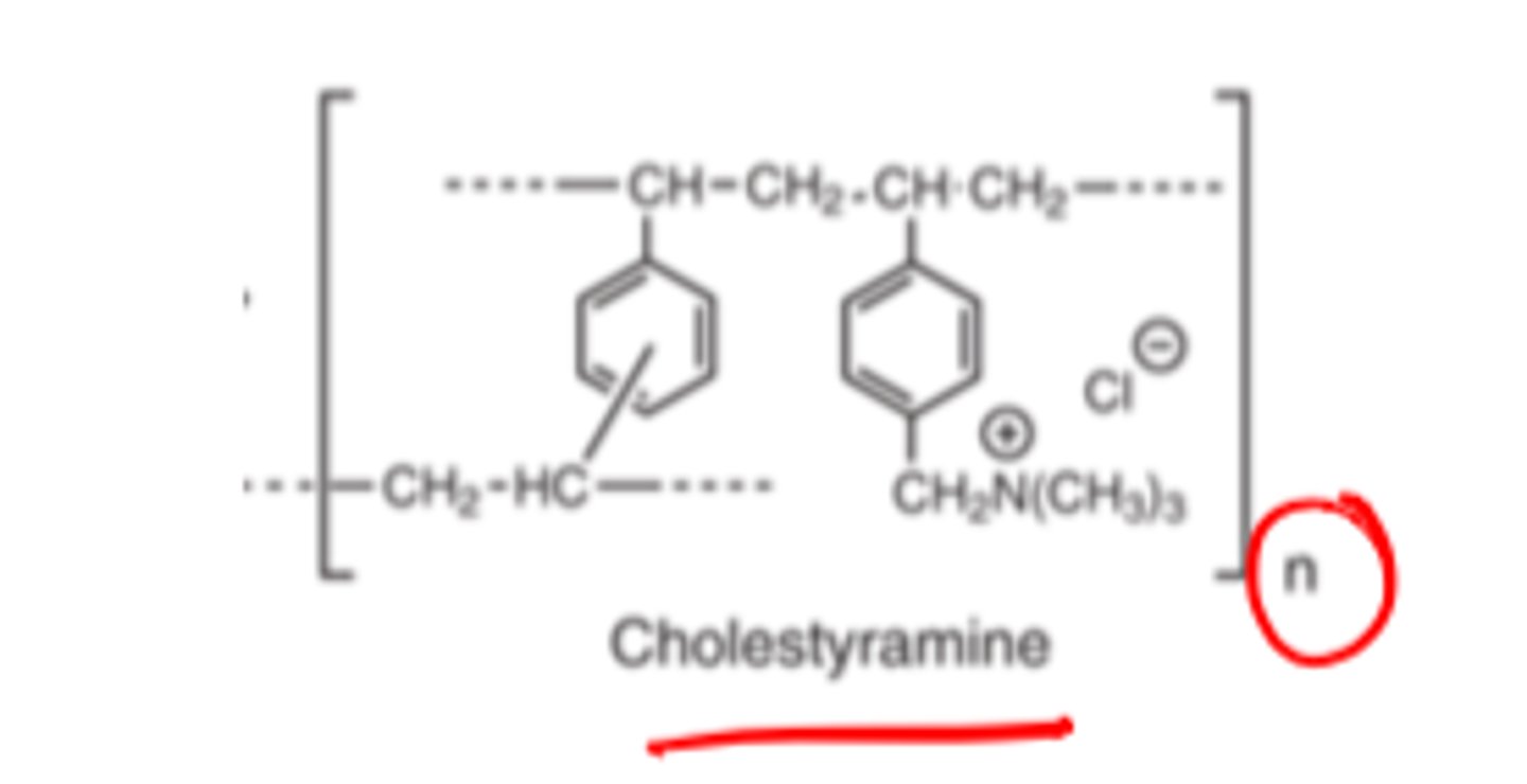 <p>- electrostatic interactions</p><p>Bile acids are negative, thus, are attracted to the positive bile acid sequestrants</p>