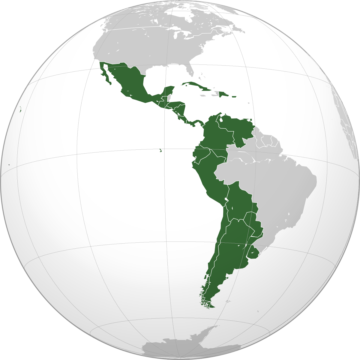 <p>Hispanic American - Mexico, central, South America but not Brazil</p>