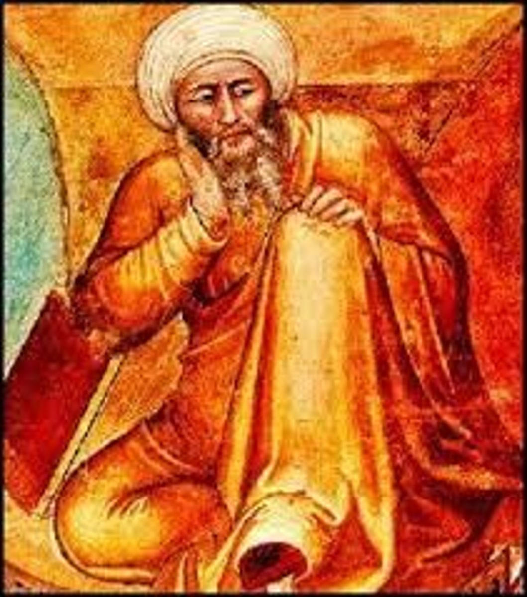 <p>Spanish-Arab philosopher; also known as Averroes; influenced by Aristotle, his best known writings explore the relationship between reason and faith.</p>
