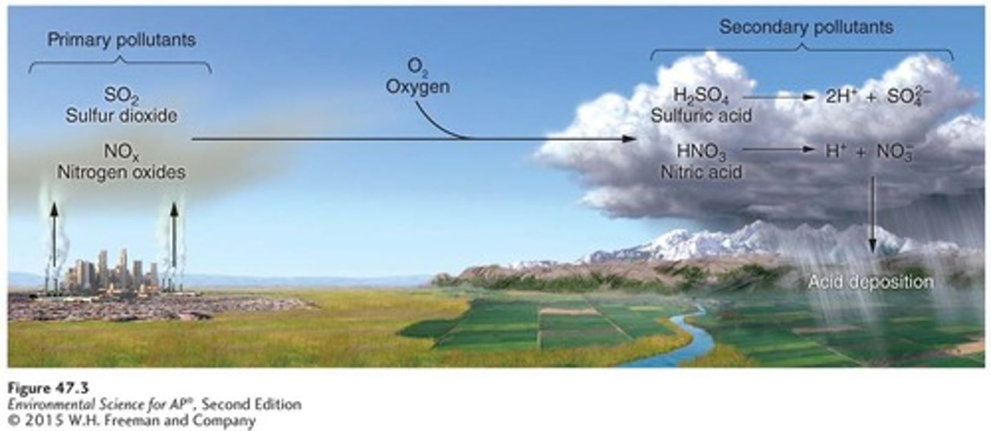 <p>Primary pollutants that are precursors to acid deposition.</p>