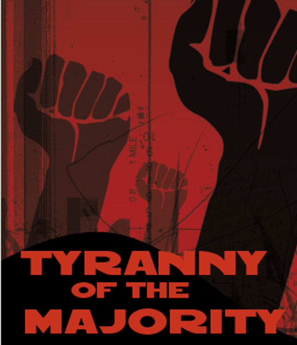 <p>The potential of a majority to monopolize power for its own gain to the detriment of minority rights and interests.</p>