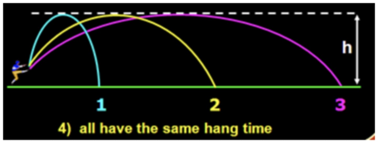 <p>Which of the 3 punts has the longest hang time</p>