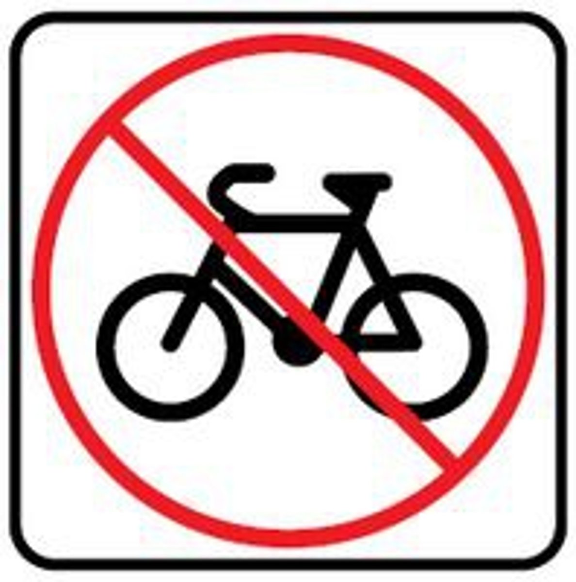 <p>bicycles are prohibited on this route</p>