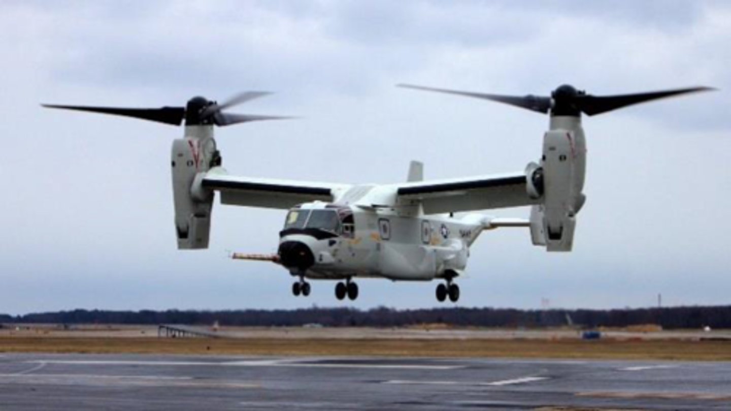 <p>role: logistics, multi-mission; variant of MV-22B and is replacing C-2A Greyhound for the carrier onboard delivery (COD); can transit and land as helicopter but transmit as turboprop aircraft; increase in capability and operational flexibility</p><p>features: large twin rotors </p><p>crew: 1 pilot, 1 co pilot, 2 crew chiefs </p><p>responsibilities: </p><p>pilot: operate aircraft</p><p>crew chief: load master</p>