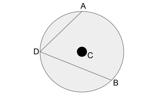 <p>The measure of an inscribed angle is ½ the measure of its intercepted arc.</p>