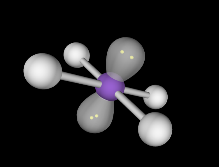 <p>6 Electron Domains</p><p>4 Bonds </p><p>2 Lone Pairs</p><p></p>