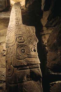 <p>Chavín de Huántar: The Lanzón (Spear) Stone</p>