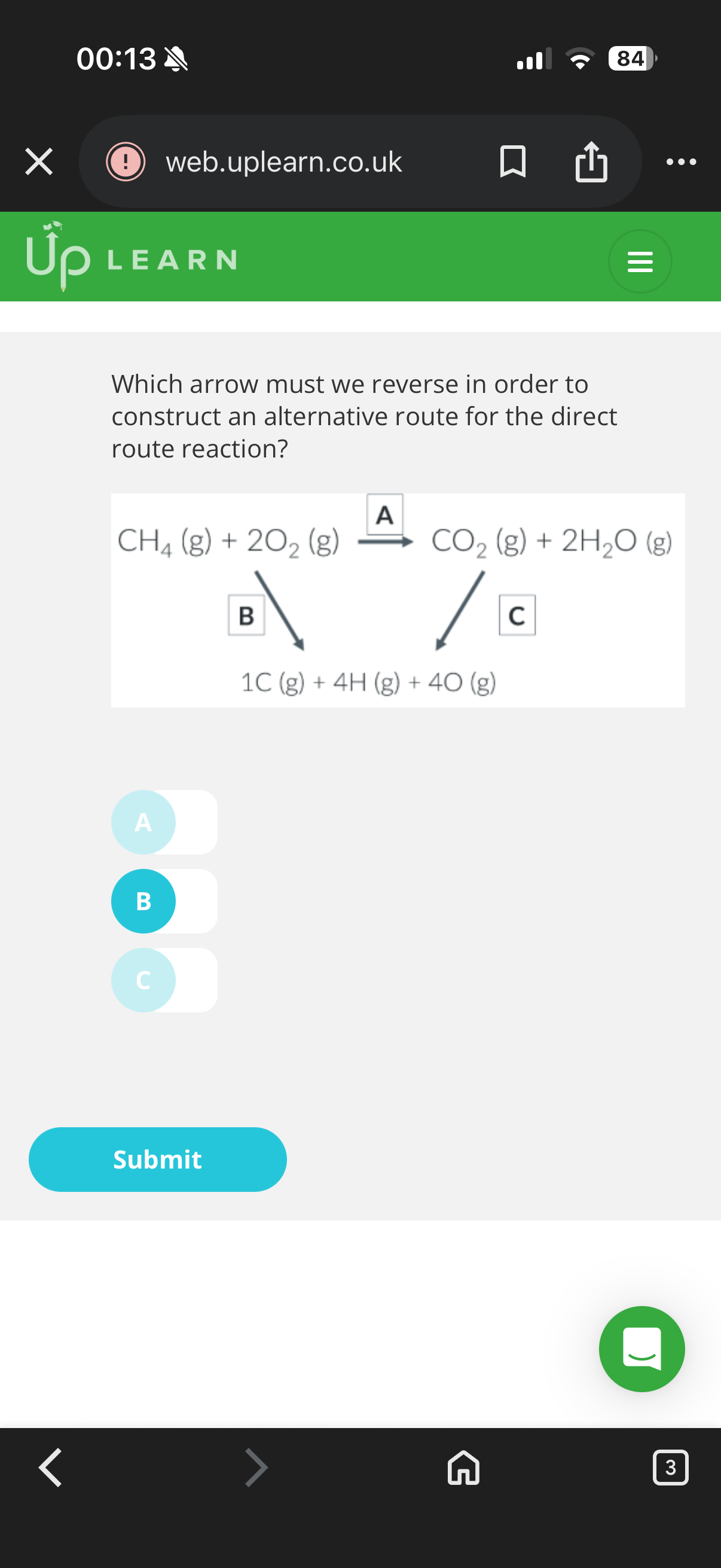 <p>Bond enthalpy and alternative reaction routes:</p><p>1.Answer image q?</p><p>2.<span>What’s the enthalpy of atomisation for methane(CH4-image)?<br>Given the mean bond enthalpy of C-H is +413kJ mol−1</span></p><p><span>3.What’s the enthalpy of atomisation for 2 moles of O2?<br>Given the mean bond enthalpy of O=O is +498kJ mol−1</span></p><p><span>4.What is the enthalpy of atomisation for the starting reactants?</span></p><p><span>5.What’s the enthalpy of atomisation for the final products of this reaction?<br>Mean bond enthalpy of C=O: +799kJ mol−1. Mean bond enthalpy of H-O: +463kJ mol−1</span></p><p>Steps to work out the alternative route reaction for bond enthalpies:</p><p><span>1.Write out a full …5? for the direct route of the reaction. <br><br>2. Design an …6? reaction route using the enthalpy of Atomisation</span></p><p class="sc-ggWZvA sc-hApDpY iOhPCm emGHEB"><span>. <br>3. Create a …7? ,noting down which arrow was reversed. <br><br>4. Calculate the enthalpy of …8? for the products and reactants. <br><br>5. Add the values to the thermochemical cycle, checking the …9?.<br><br>6. Calculate the enthalpy change of the reaction by …10? together the values.</span></p><p></p>
