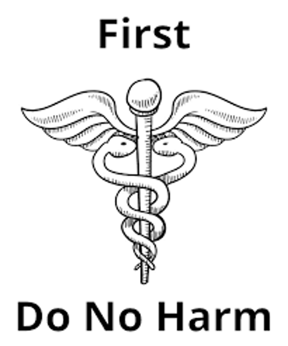 <p>the ethical principle of not causing intentional harm to a patient</p>
