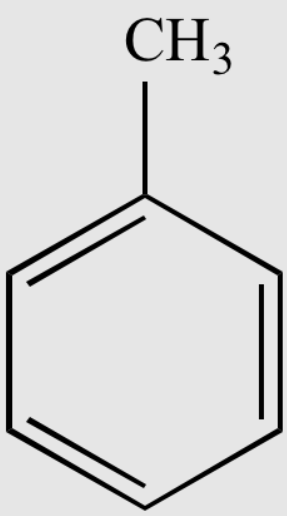 <p>Benzene ring bonded with CH3/methyl </p>