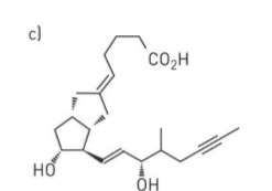 <p>This structure belongs to what prostacyclin analogue?</p><p>a. Epoprostenol</p><p>b. Selexipag</p><p>c. Treprostinil</p><p>d. Iloprost</p>
