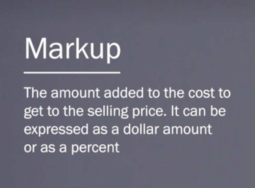 <p>are we marking up the cost or the price. Price is the industry standard because as a percentage it appears to be lower </p>