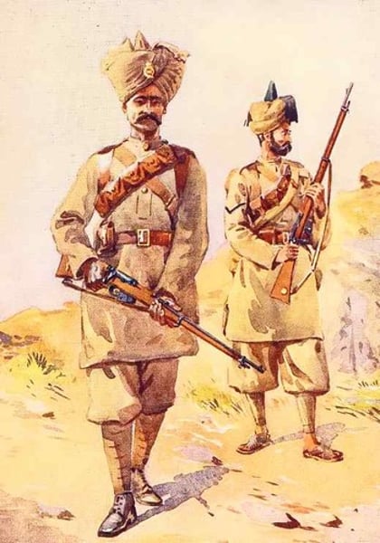<p>Sepoys (Indian soldiers) rebelled when learning of rumors that the end of ammunition cartridges were greased using either pork or cow fat, led to an uprising by the soldiers, effect was direct control from the British government rather than the British East India Company</p>