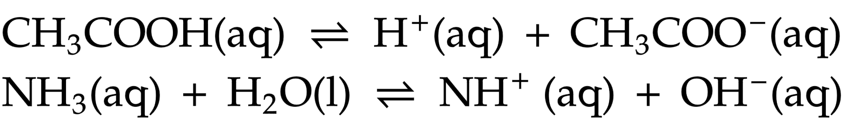 <p>ionise partially in water giving lower concentration of hydrogen or hydroxide ions and is reversible <span>(⇌)</span></p>